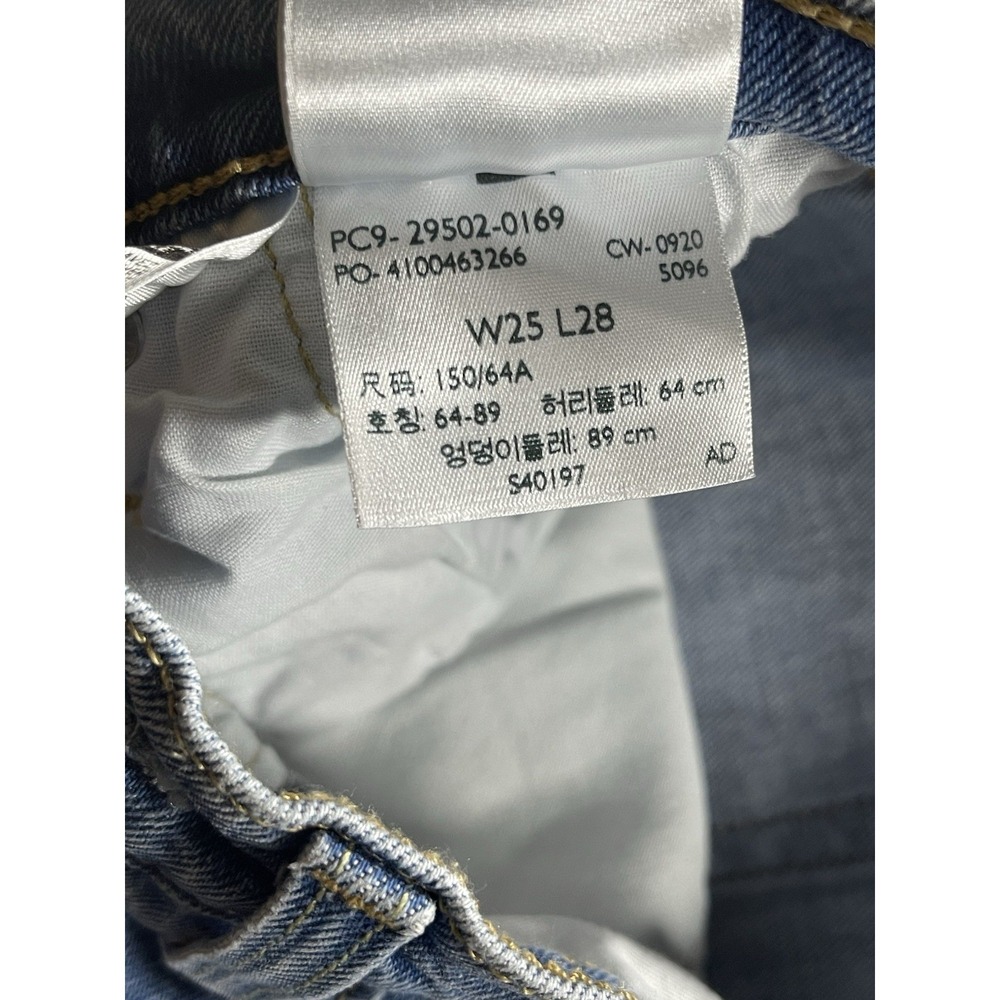 Levi's Premium 501 Skinny Jeans W25 L28 Button Fly Blue Stretch Denim Women's - Picture 3 of 13